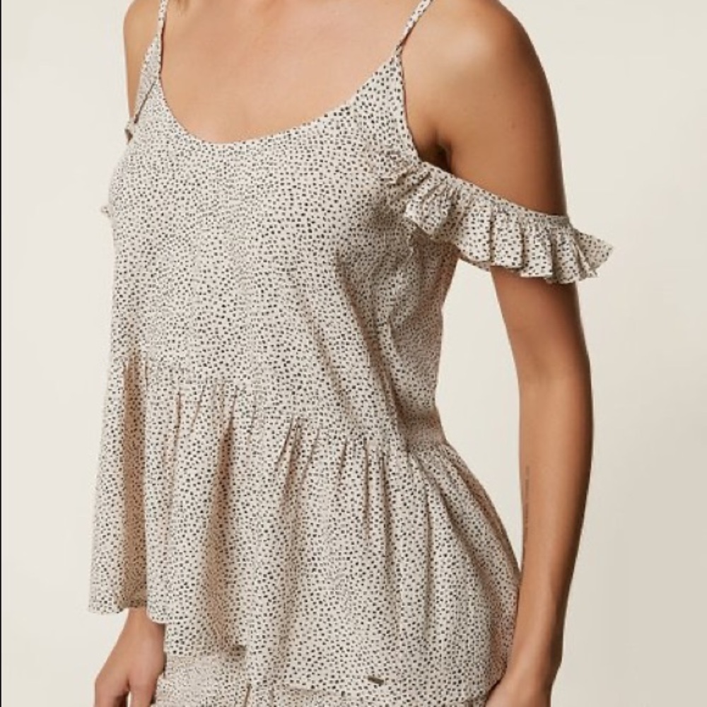 O’Neill Polka Dot Cold Shoulder Blouse - Picture 7 of 10